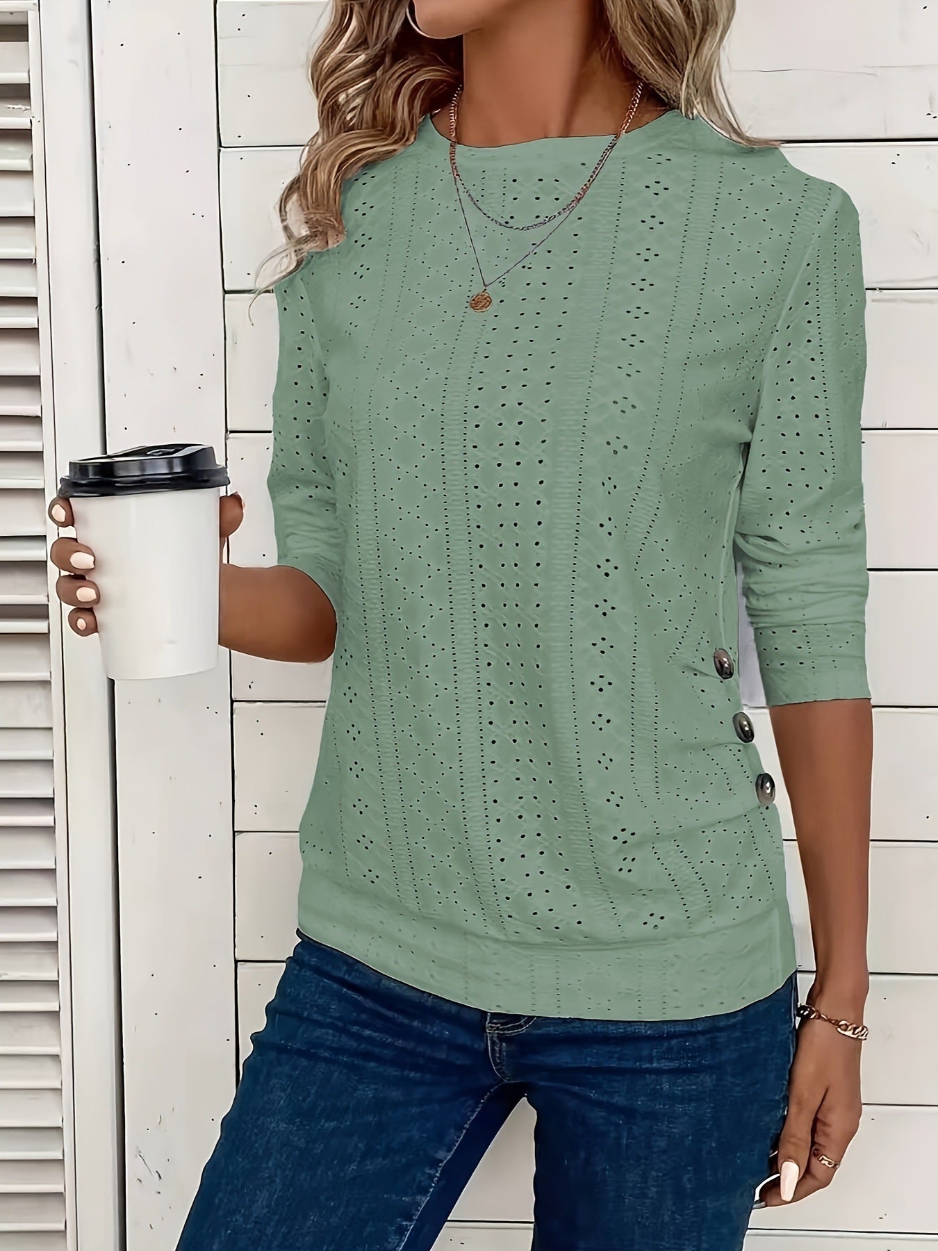 Women's Crew Neck Casual Long Sleeve
